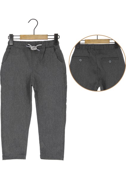 Erkek Çocuk Okul Pantolonu Gabardin Beli Lastikli Ipli