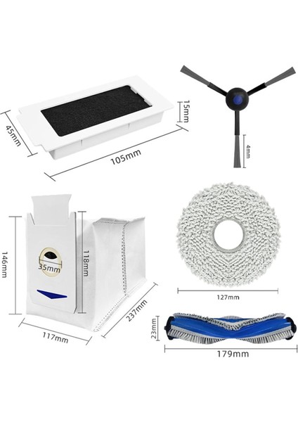 T30 Pro Omnı / Max DDX14 Elektrikli Süpürge Ana Yan Fırça Filtre Paspas Bezi Aksesuarları (Yurt Dışından) fiyatları