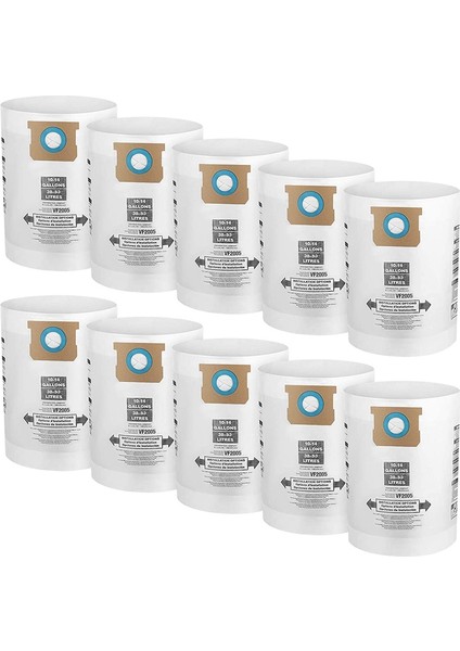 9066200 10-14 Galon Tip F + I Için 10 Paket VF2005 Toplama Filtre Torbaları, 90662 ve 90672 Parçalarını Değiştirin (Yurt Dışından)