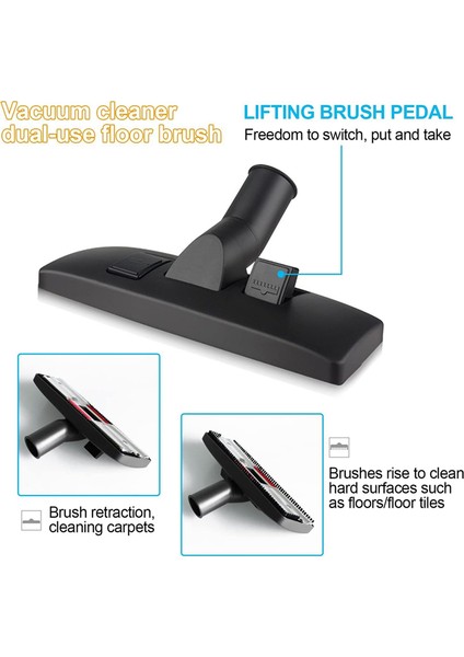 Evrensel Elektrikli Süpürge Fırçası, 32MM Adaptörlü Kombine Fırça, Temizleyiciler Için Aksesuarlar, Elektrikli Süpürge Başlığı (Yurt Dışından) indirimleri
