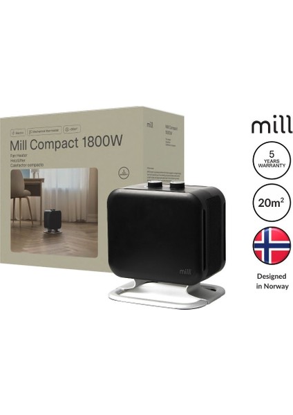 Compact PTC Isıtıcı Fan 1800W - Siyah