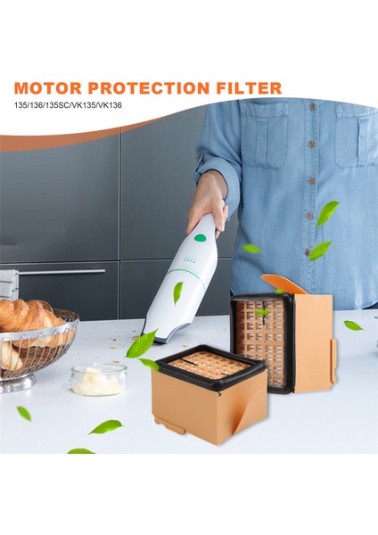 Zubehoer Setleri - Kobold 135/136 / 135SC VK135 VK136 2 x Filtre + Motor Koruması 6 Koku (Yurt Dışından) fırsatları