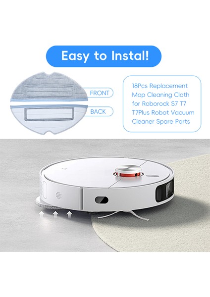 S7 T7 T7PLUS Robot Süpürge Yedek Parçaları Için 18 Adet Yedek Paspas Temizleme Bezi (Yurt Dışından)