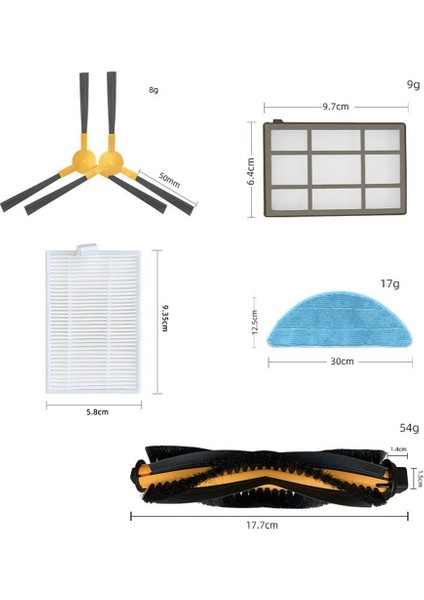 Abır X5 / X6 X8 Navi N600 Robot Süpürge Yedek Parçaları Ana Yan Fırça Hepa Filtresi (Yurt Dışından) fırsatları