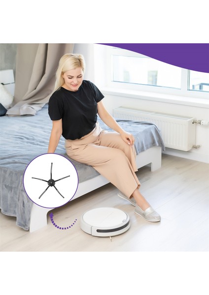 S7 Max Maxv T7S Plus S6 S5 Max S50 S55 E35 E2 Robot Süpürge Parçaları Siyah Için Yan Fırça (Yurt Dışından)