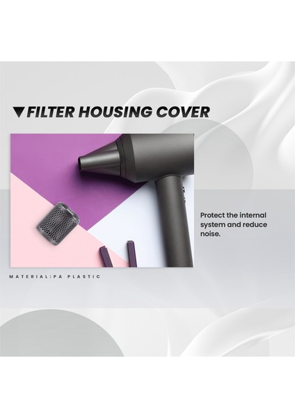 Saç Kurutma Makinesi HD01 HD03 HD08 Toz Geçirmez Dış Filtre Kapağı Elektrikli Süpürge Aksesuarları Parlak Gri Için Uygundur (Yurt Dışından) modelleri