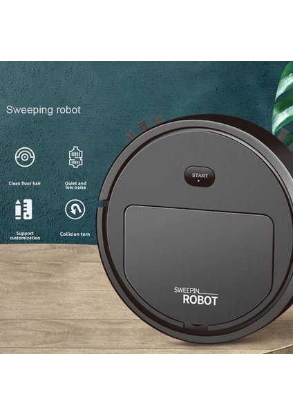 Akıllı Robot Süpürge 3'ü 1 Arada Ev Temizlik Makinesi Otomatik Temizleyici, Siyah (Yurt Dışından)