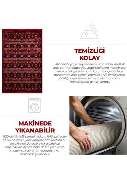 Kilim, Makinede Yıkanabilir, Modern Desenli, 80*150 cm , SA25BA modelleri