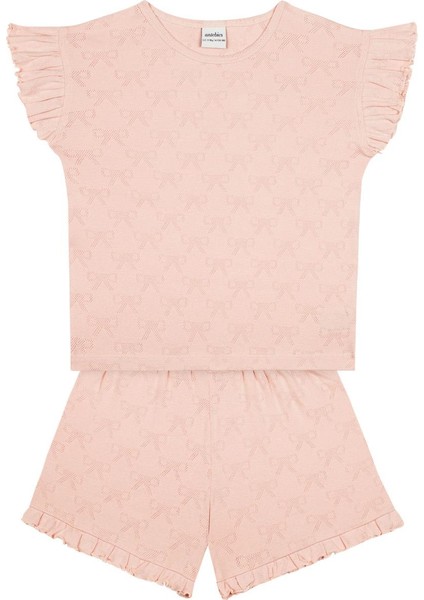 Kurdele Jakar Fırfırlı Şortlu Pijama