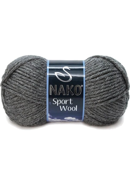 Sport Wool Atkı Bere Ceket Yelek Örgü Yünü No: 193 Koyu Gri Melanj