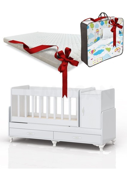 Genişleyen Karyola Olabile Sallanır Bebek Beşik Takımı Yataklı Mavi Uyku Setli Kapaklı ve Çekmeceli fiyatları