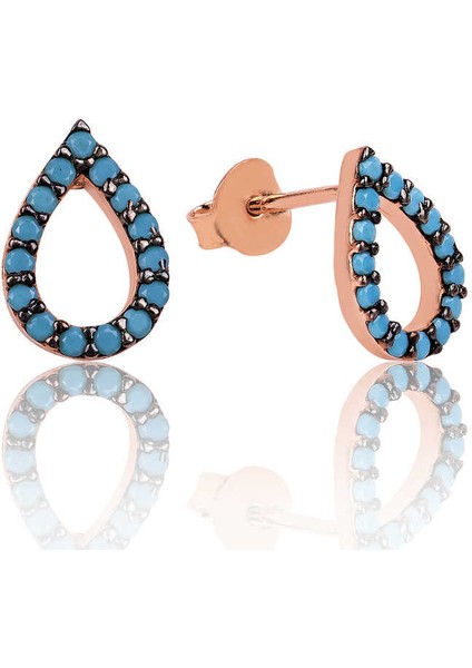 925 Ayar Gümüş Firuze Taşlı Küpe