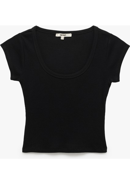 Pamuklu Slim Fit Kısa Kollu Bisiklet Yaka Tişört