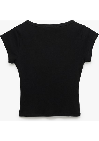 Pamuklu Slim Fit Kısa Kollu Bisiklet Yaka Tişört