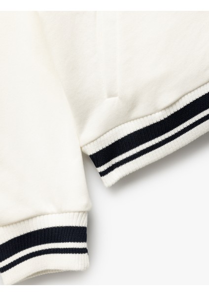 Aplike Detaylı Uzun Kollu Renk Bloklu Polo Yaka Kolej Ceket fırsatları