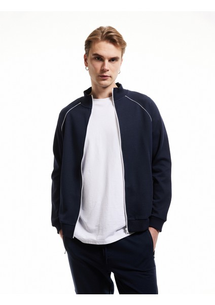 Uzun Kollu Pamuk Karışımlı Cep Detaylı Biyeli Fermuarlı Sweatshirt fiyatları