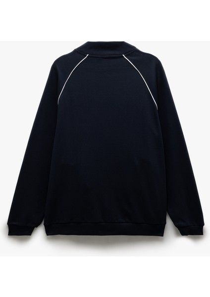 Uzun Kollu Pamuk Karışımlı Cep Detaylı Biyeli Fermuarlı Sweatshirt fırsatları
