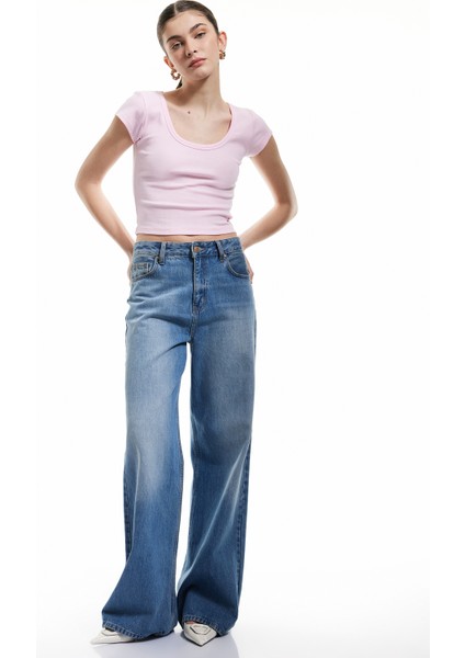 Pamuklu Slim Fit Kısa Kollu Bisiklet Yaka Tişört