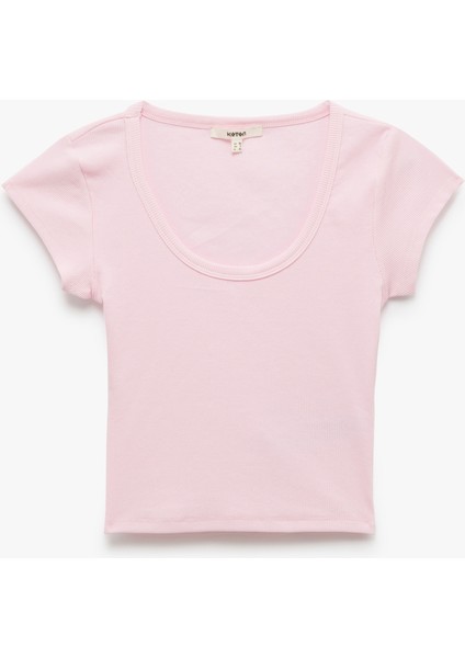Pamuklu Slim Fit Kısa Kollu Bisiklet Yaka Tişört