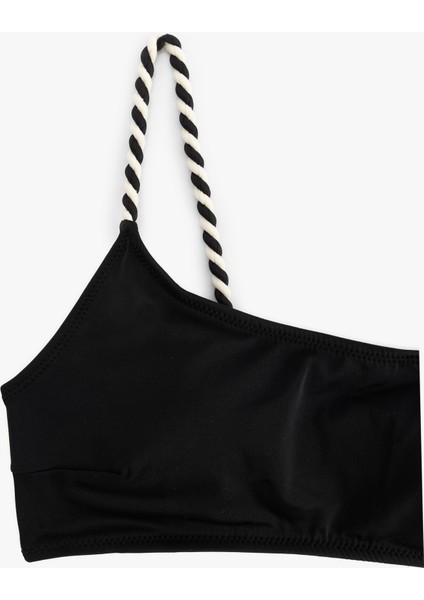 Renk Kontrast Detaylı Tek Omuz Bikini Üstü modelleri
