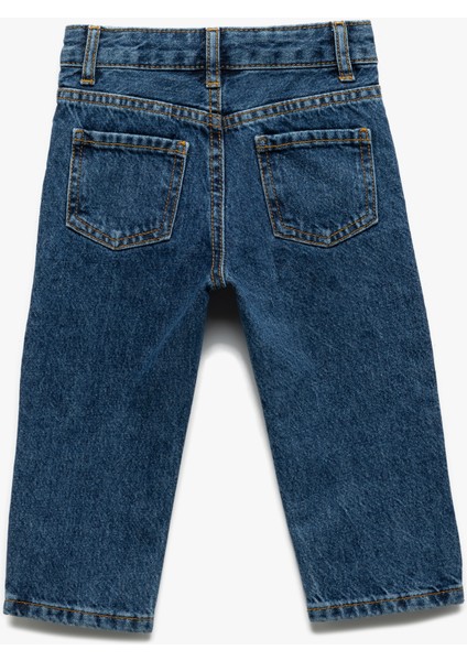Beli Lastikli Düğmeli Cepli Pamuklu Denim Pantolon fiyatları