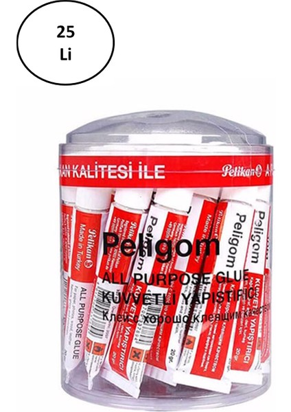 Pelikan Peligom No:7 20 Gram Tüp Yapıştırıcı 25'li