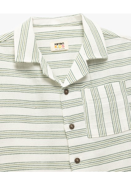 Cep Detaylı Pamuk Karışımlı Düğmeli Kısa Kollu Gömlek modelleri