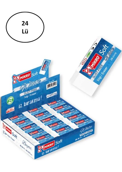 Mikro Silgi Soft Beyaz 2B24TR 24'lü