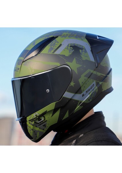 Rapıd 2 Race Thunder Bırds Kapalı Motosiklet Kaskı Gri Vizörlü
