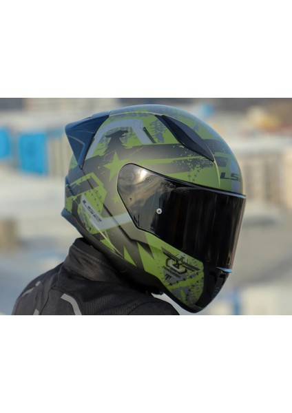 Rapıd 2 Race Thunder Bırds Kapalı Motosiklet Kaskı Siyah Vizörlü