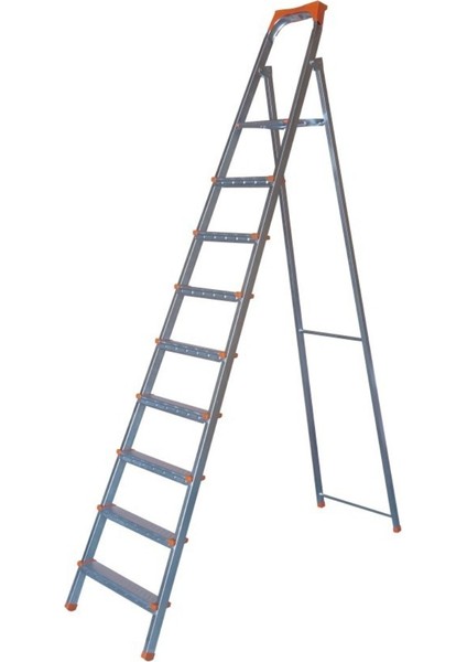 Elmas Serisi 8+1 Basamaklı Galvanizli Profil Merdiven - Ev - Bahçe - Iş Yeri İçin Dayanıklı