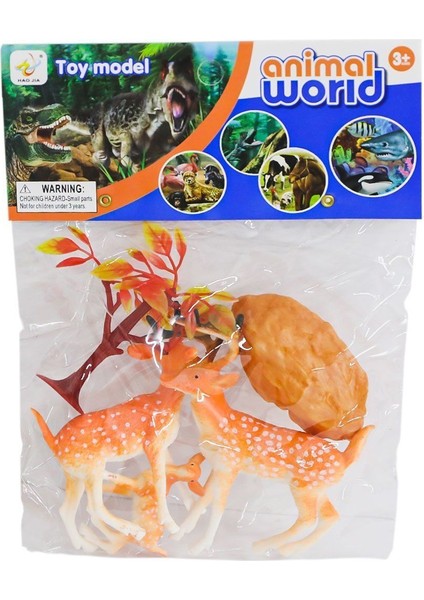 Birlik Toys HJ666-6A Pvc Panda ve Geyik Ailesi -Birliktoys