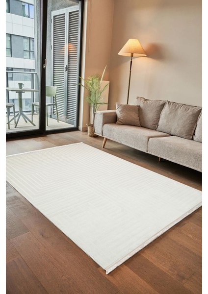 Cunda CN014 Bej Uzun Ömürlü Yumuşak Dokulu Salon Mutfak Koridor Oturma Odası Yolluk Halı