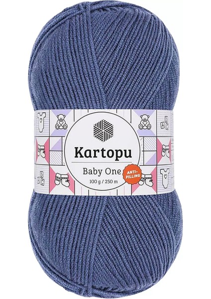 1 Adet Baby One Tüylenmeyen El Örgü ipi Yünü Koyu Mavi K1533