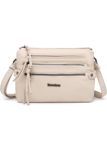 Yıkama Deri Askılı Kadın Postacı Çantası 21K Barcelona 1920