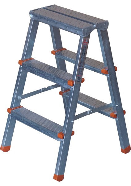 Yakut Serisi 3+3 Basamaklı Çift Çıkışlı Galvanizli Profil Merdiven (Ev, Bahçe, İşyeri İçin Uygun)