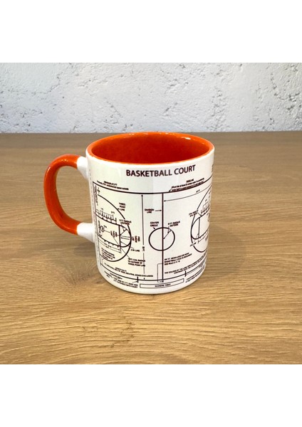 Basketball Court - Basketbol Sahası Turuncu Kulplu Bardak