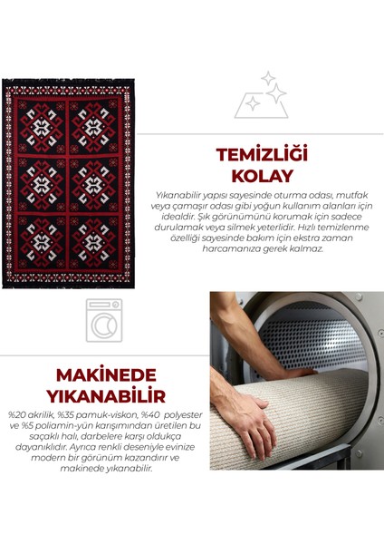 Kilim, Makinede Yıkanabilir, Modern Desenli, 80*150 cm , SA25MK modelleri