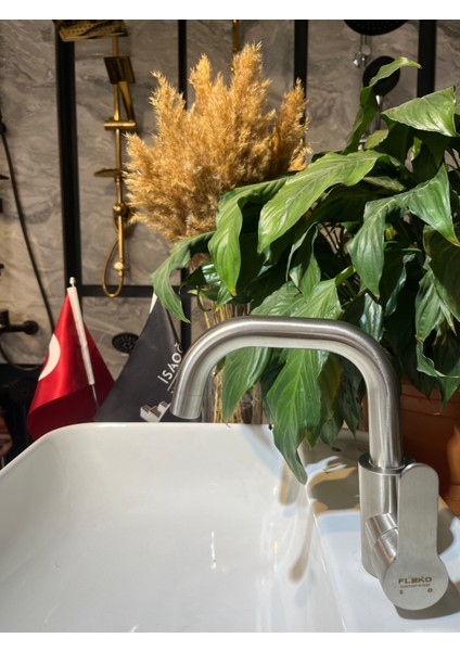 Inox Krom Banyo Lavabo Armatür Paslanmaz Kugu Evye Batarya Lüks Desing Model