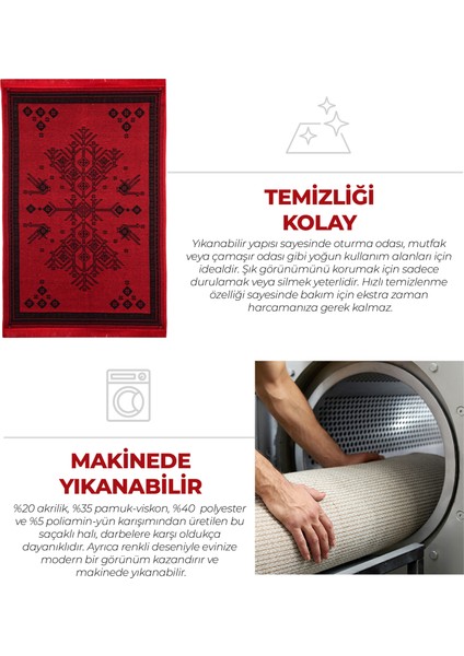 Kilim, Makinede Yıkanabilir, Modern Desenli, 80*150 cm , SA25CY modelleri