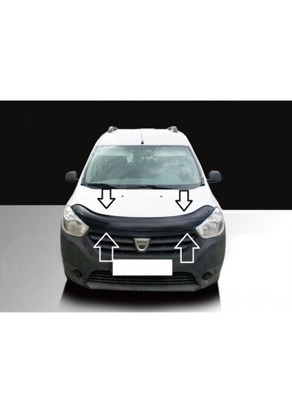 Dacia Dokker Kaput Rüzgarlığı 2012+ Parlak Siyah