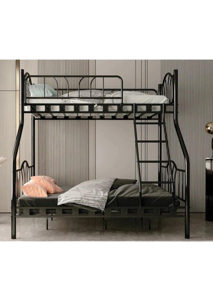 Imaj 3 Kişilik Ebeveyn 3'lü Metal Ranza Siyah 90 x 200 / 140 x 200