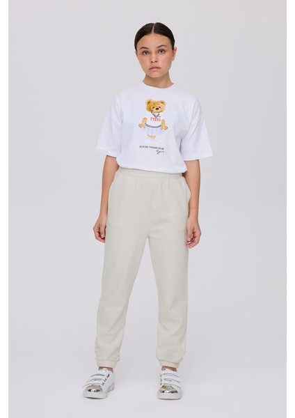Bg Store Kız Çocuk Bej Eşofman Altı