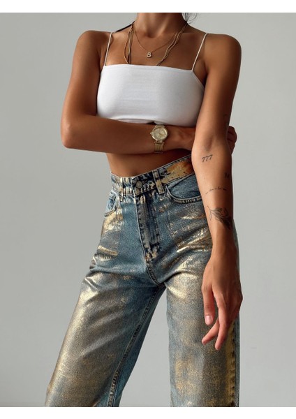 Varaklı Palazzo Kot Pantolon Jeans modelleri
