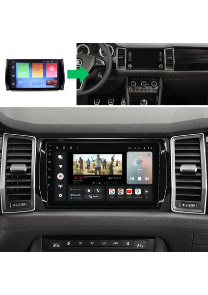 Skoda Kodiaq - Araç Multimedya Ekran - 2gb 32GB - S - Piano Black - 2017 - 2020 - 9 Inch - Hıgh Sound - Vsr