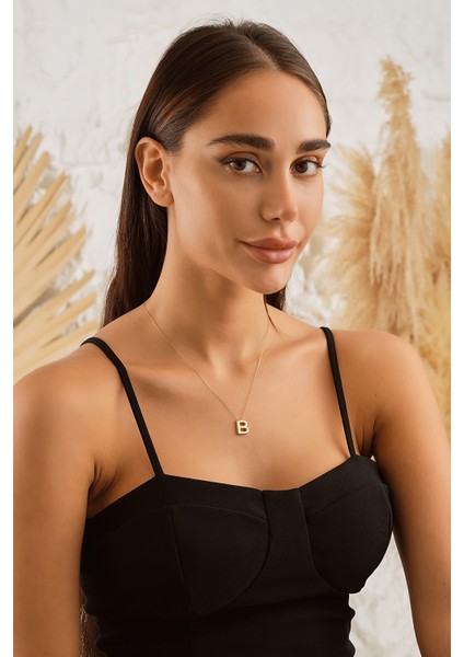 14 Ayar Altın B Harfi Balon Kolye modelleri