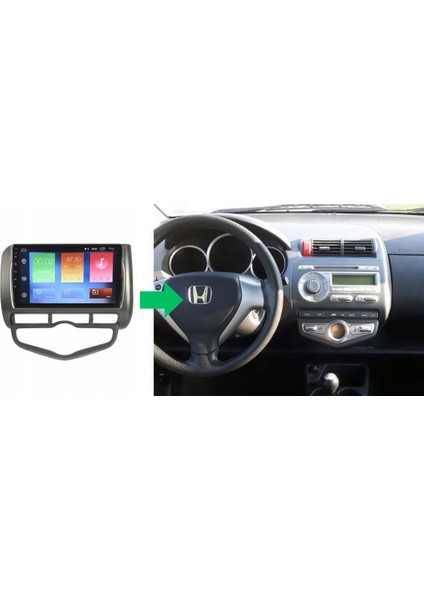 Honda Jazz Araç Multimedya Ekran 2gb 32GB Dijital Old Gri 2002 2008 9 Inch