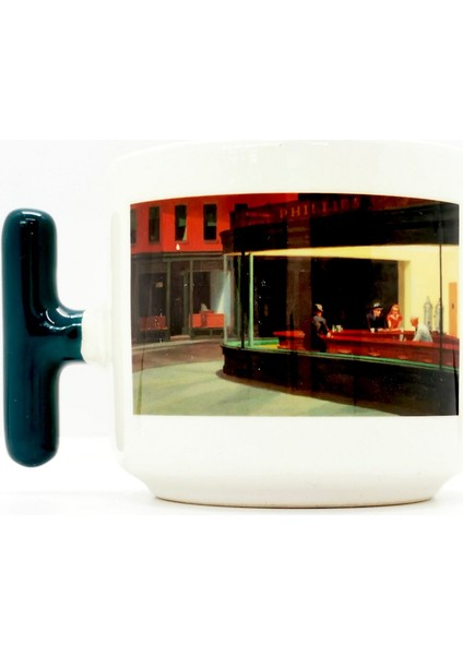 Edward Hopper Gece Kuşları - Nighthawks Tablosu T Kulplu Bardak