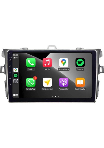 Toyota Corolla - Araç Multimedya Ekran - 2gb 32GB - Küçük - Gri - 2007 - 2013 - 9 Inch - Hıgh Sound - Vsr
