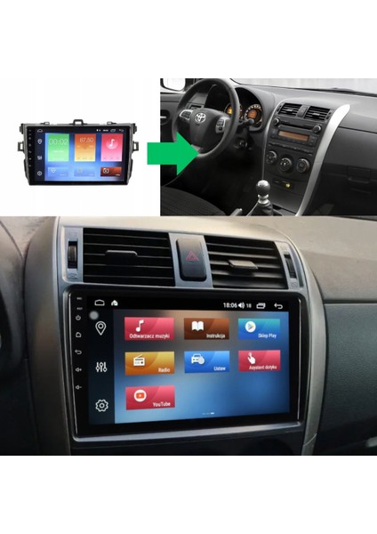 Toyota Corolla - Araç Multimedya Ekran - 2gb 32GB - Küçük - Gri - 2007 - 2013 - 9 Inch - Hıgh Sound - Vsr